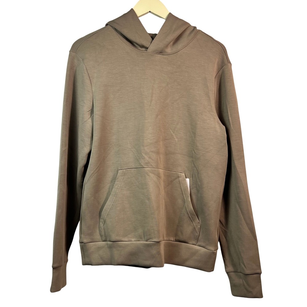 Members Mark Mens Sandwash Hoodie Taupe Brown Pullover Small